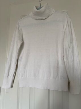 L.L. Bean White Turtleneck Sweater